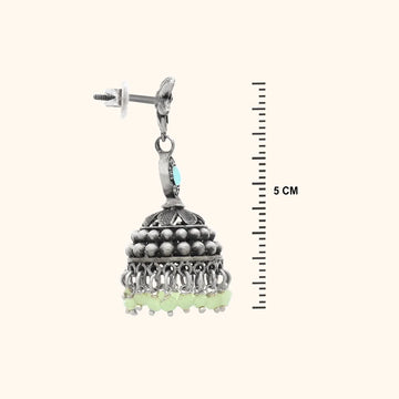 White Stone 925 Silver Jumkas For Womens